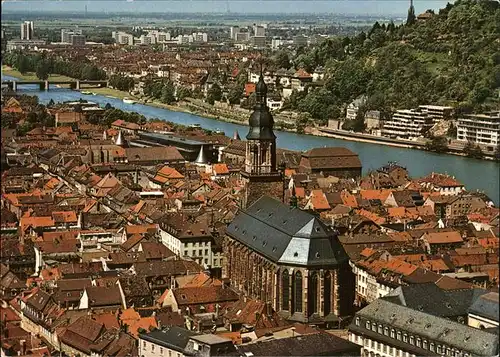 Heidelberg Neckar Panorama Neckar Bruecke Stadt Blick von Schlossterrasse Kat. Heidelberg