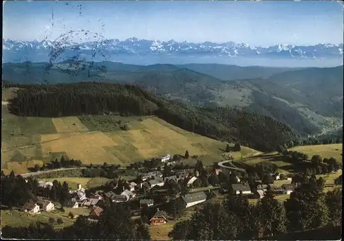 Todtnauberg Fliegeraufnahme Ort mit Alpenpanorama Kat. Todtnau