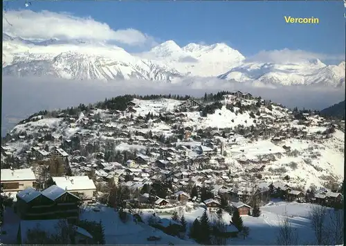 Vercorin Panorama im Schnee Kat. Vercorin