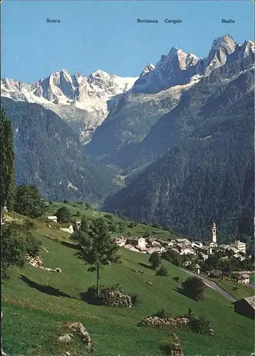 Soglio Panorama mit Bodascagruppe Kat. Soglio