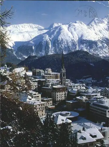 St Moritz GR Panorama im Schnee Kat. St Moritz