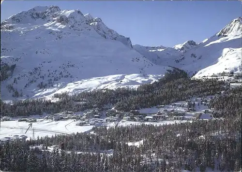 Champfer Graubuenden Panorama im Schnee Kat. Champfer