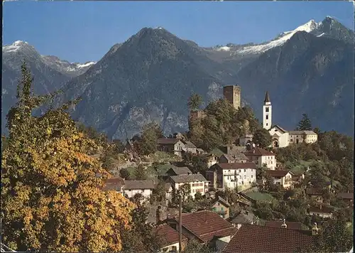 Sta Maria Calanca Panorama mit Valle Calanca Kat. Sta Maria Calanca