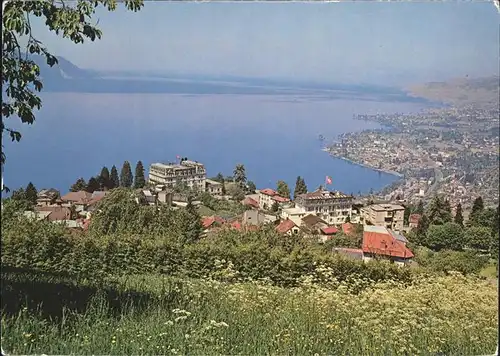 Glion Montreux Clarens Vevey Panorama am Genfersee Kat. Glion