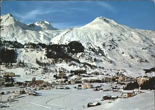 Davos GR Panorama im Schnee Parsennbahn Schiahoerner Weissfluhjoch  Kat. Davos