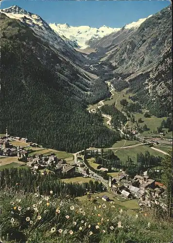 Pontresina Panorama mit Piz Tschierva Sellagruppe Kat. Pontresina