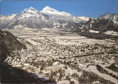 Bad Ragaz Fliegeraufnahme mit Churfirsten Gonzen Alvier Kat. Bad Ragaz