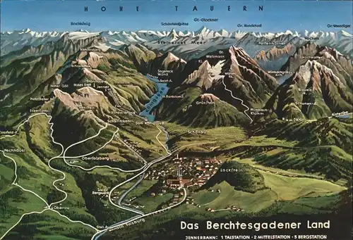 Berchtesgaden Landkarte Hohe Tauern Koenigsee  Kat. Berchtesgaden