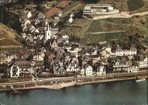 Assmannshausen Fliegeraufnahme Panorama am Rhein / Ruedesheim am Rhein /