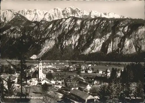 Kiefersfelden Panorama mit Kirche Kaisergebirge Kat. Kiefersfelden