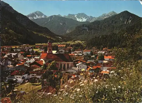 Mittenwald Bayern Panorama mit Tiroler Berge Kat. Mittenwald