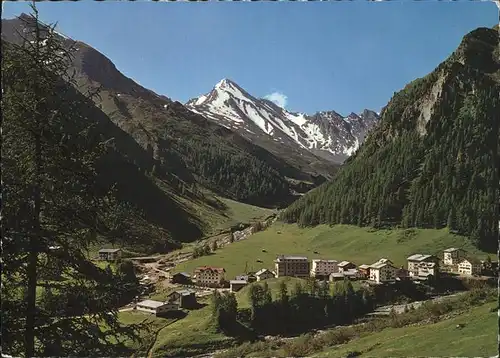 Samnaun Dorf Panorama mit Muttler Kat. Samnaun Dorf