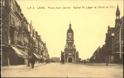 Lens Place Jean Jaures Eglise St. Leger Hotel de Ville *