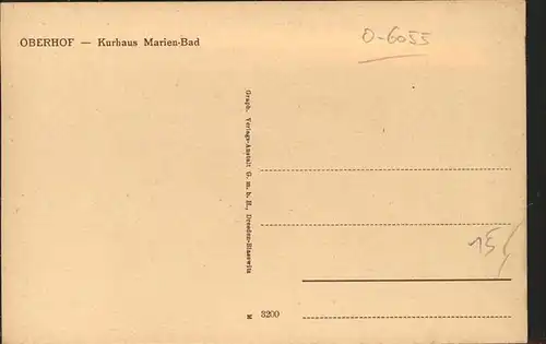 Oberhof Thueringen Kurhaus Marien Bad Kat. Oberhof Thueringen