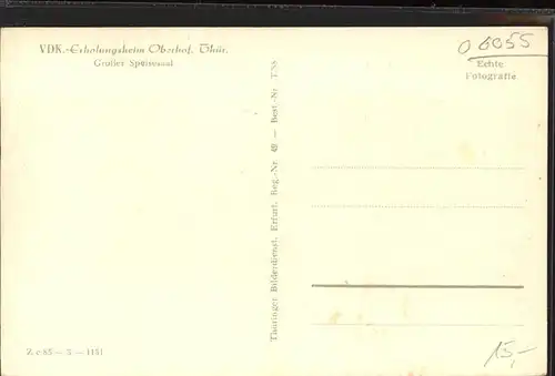 Oberhof Thueringen Heinrich Lorenz Stiftung Speisesaal Kat. Oberhof Thueringen