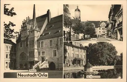 Neustadt Orla Rathaus Markt Gamsenteich Kat. Neustadt Orla