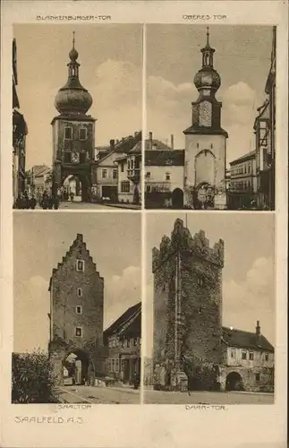 Saalfeld Saale Blankenburger und Oberes Tor Saaletor Darr Tor Kat. Saalfeld