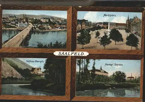 Saalfeld Saale Bruecke Marktplatz Schloss Obernitz Herzogl Schloss Kat. Saalfeld