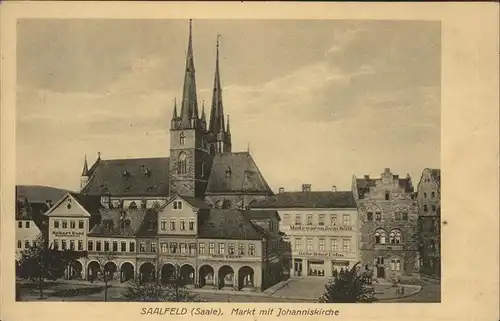 Saalfeld Saale Markt mit Johanniskirch Kat. Saalfeld