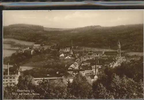 Elsterberg Vogtland Blick auf Stadt und Ruine Kat. Elsterberg Vogtland