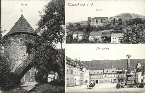 Elsterberg Vogtland Turm Ruine Marktplatz Kat. Elsterberg Vogtland