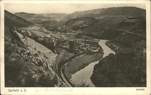 Saalfeld Saale Blick ins Saaletal Kat. Saalfeld