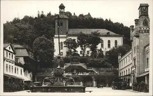 Leutenberg Thueringen Marktplatz mit Kirche u.Rathaus Kat. Leutenberg