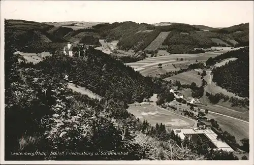 Leutenberg Thueringen Schloss Friedensburg u.Schwimmbad Kat. Leutenberg