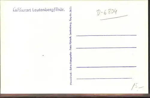 Leutenberg Thueringen Erholungsheim Kat. Leutenberg