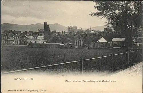 Saalfeld Saale Blick auf die Sorbenburg Kat. Saalfeld