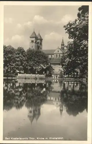 Bad Klosterlausnitz Kirche mit Klosterteich Kat. Bad Klosterlausnitz