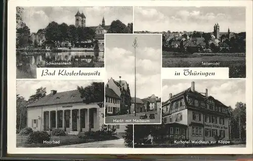 Bad Klosterlausnitz Schwanenteich u.Kurhotel Waldhaus zur Koeppe Kat. Bad Klosterlausnitz