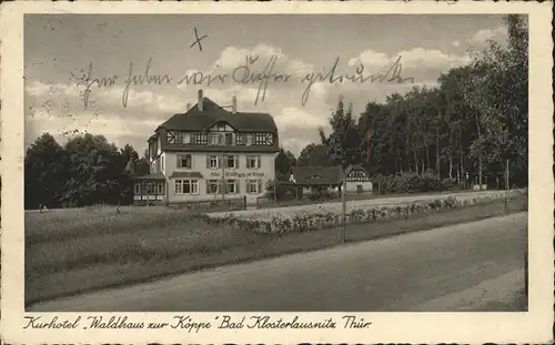 Bad Klosterlausnitz Kurhotel "Waldhaus zur Kippe" Kat. Bad Klosterlausnitz