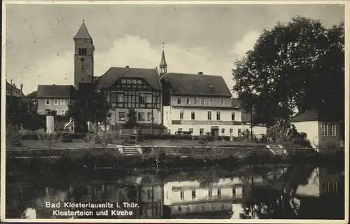 Bad Klosterlausnitz Klosterteich u.Kirche Kat. Bad Klosterlausnitz