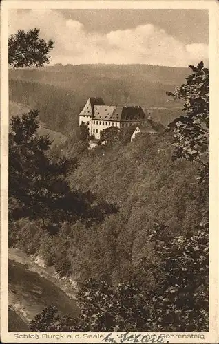 Burgk Saale Orla Kreis Schloss vom Roehrensteig Kat. Burgk