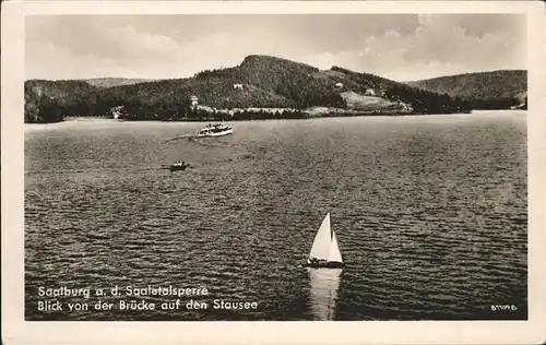 Saalburg Saale Saaletalsperre Stausee Segelboot Kat. Saalburg Ebersdorf