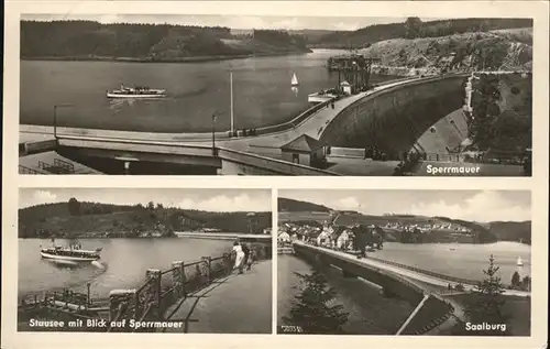 Saalburg Saale Sperrmauer Stausee Bruecke Kat. Saalburg Ebersdorf