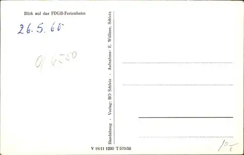 Schleiz FDGB Ferienheim Kat. Schleiz