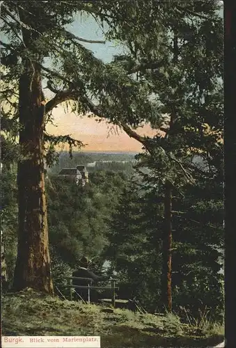 Burgk Saale Orla Kreis Blick vom Marienplatz Kat. Burgk