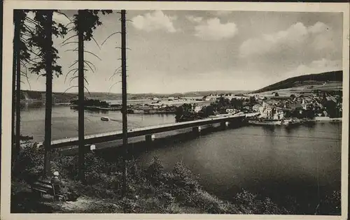 Saalburg Saale Panorama mit Bruecke Kat. Saalburg Ebersdorf