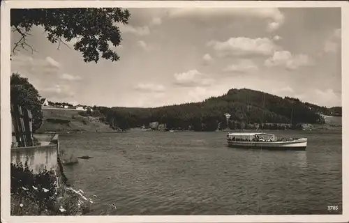 Saalburg Saale Blick von Bruecke nach Hatzenberg Kat. Saalburg Ebersdorf