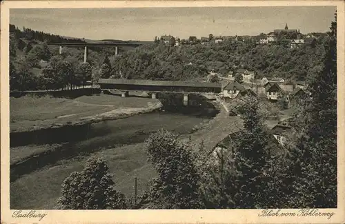 Saalburg Saale Blick vom koehlerweg Saale Bruecke Kat. Saalburg Ebersdorf