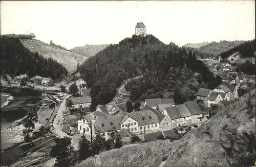 Ziegenrueck Saale Panorama mit Burg Kat. Ziegenrueck Thueringen