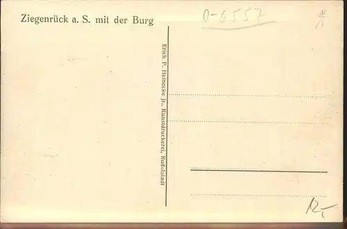 Ziegenrueck Saale Panorama mit Burg Kat. Ziegenrueck Thueringen