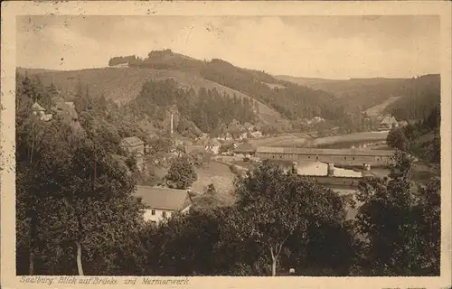 Saalburg Saale Bruecke mit Marmorwerk Kat. Saalburg Ebersdorf