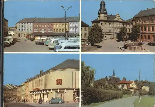 Schleiz Stadt des Dreieck Rennens Neumarkt Kaufhaus "Magnet" Bergkirche Kat. Schleiz