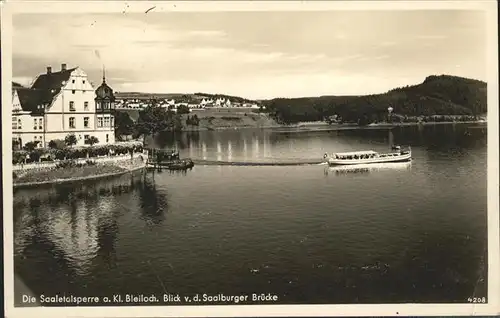 Saalburg Saale Saaletalsperre Bleiloch Blick von Bruecke Kat. Saalburg Ebersdorf