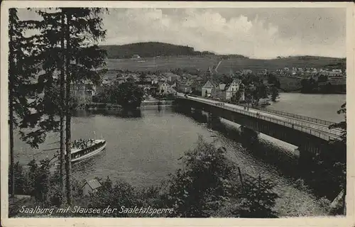 Saalburg Saale Stausee Saaletalsperre Bruecke Kat. Saalburg Ebersdorf