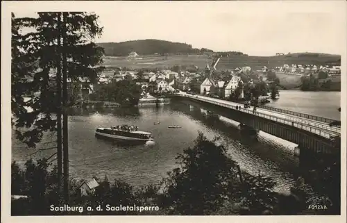 Saalburg Saale Saaletalsperre Stausee Bruecke Schiff Kat. Saalburg Ebersdorf