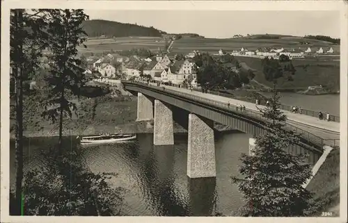 Saalburg Saale Panorama mit Neuer Bruecke Kat. Saalburg Ebersdorf